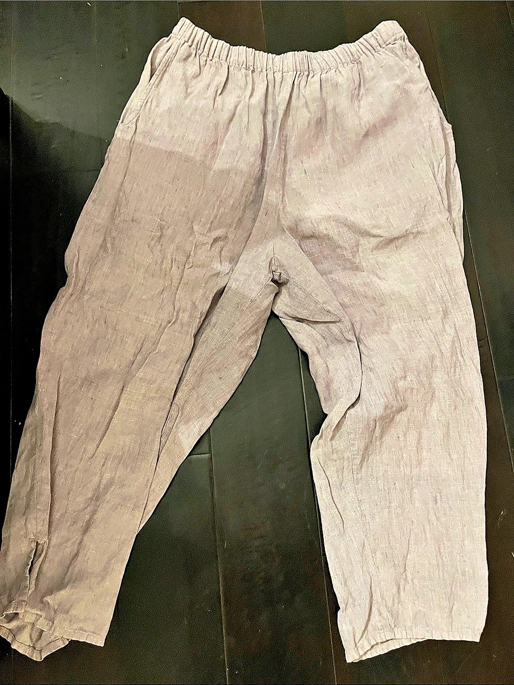Flax Linen Ankle Pants Pink Size Medium